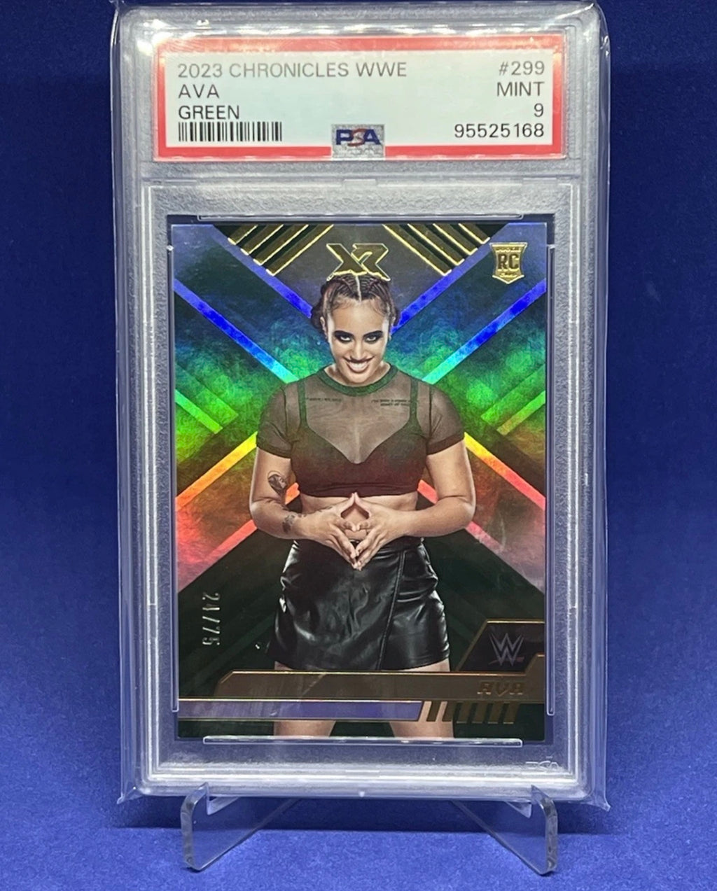 2023 Chronicles WWE Ava #299 Green /75 PSA 9 Mint