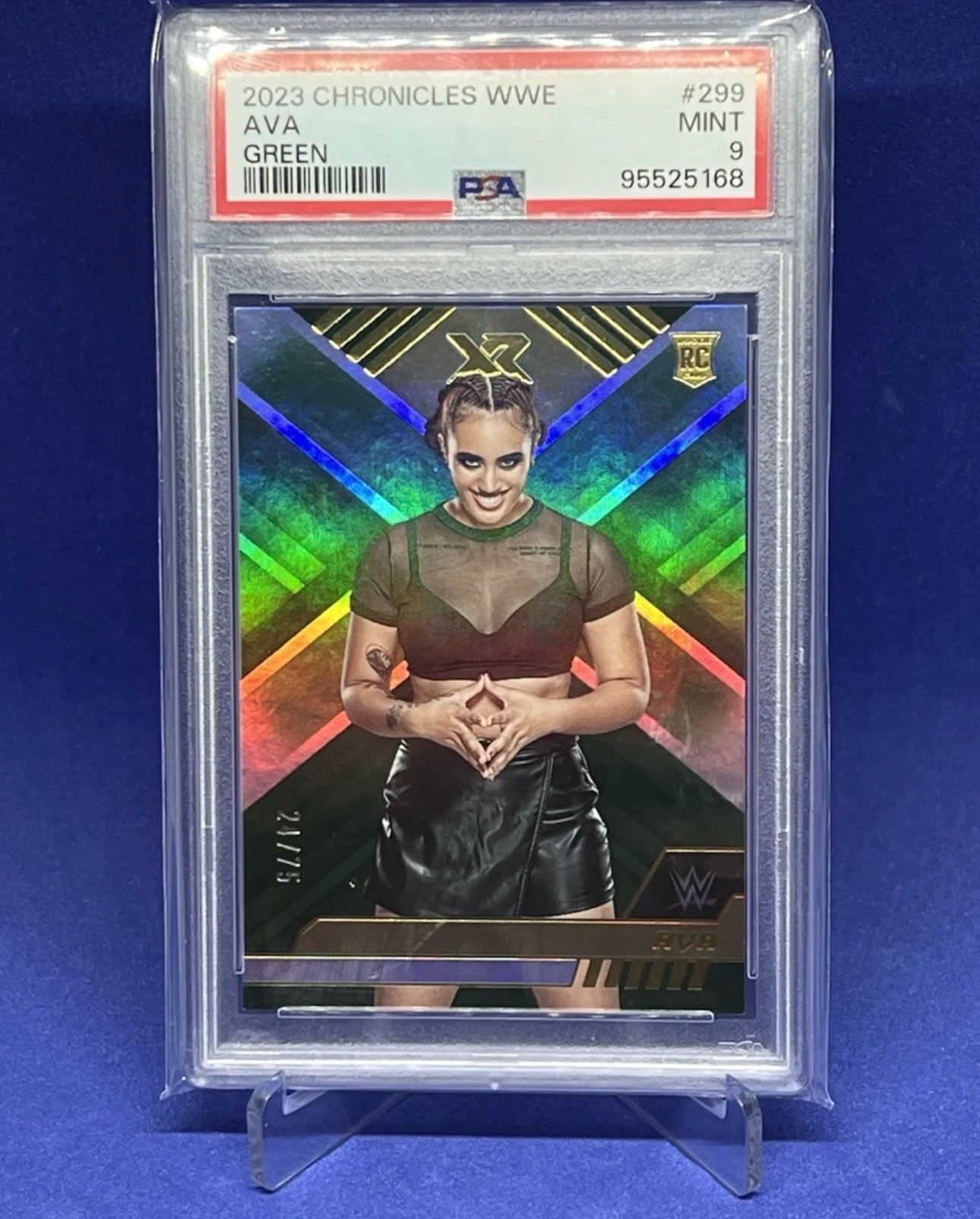 2023 Chronicles WWE Ava #299 Green /75 PSA 9 Mint