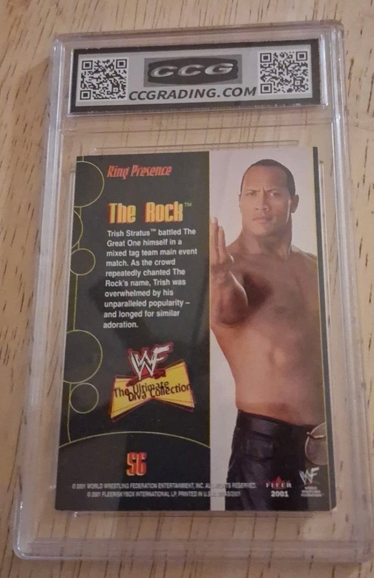 2001 Fleer SkyBox WWF The Ultimate Diva Collection The Rock #56 Ring Presence CCG 9.5 Mint+