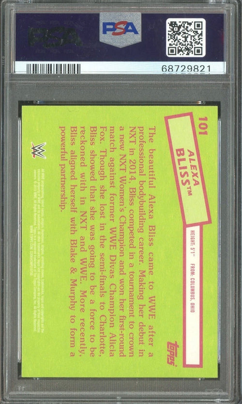 2015 Topps WWE Heritage Alexa Bliss #101 PSA 9 Mint