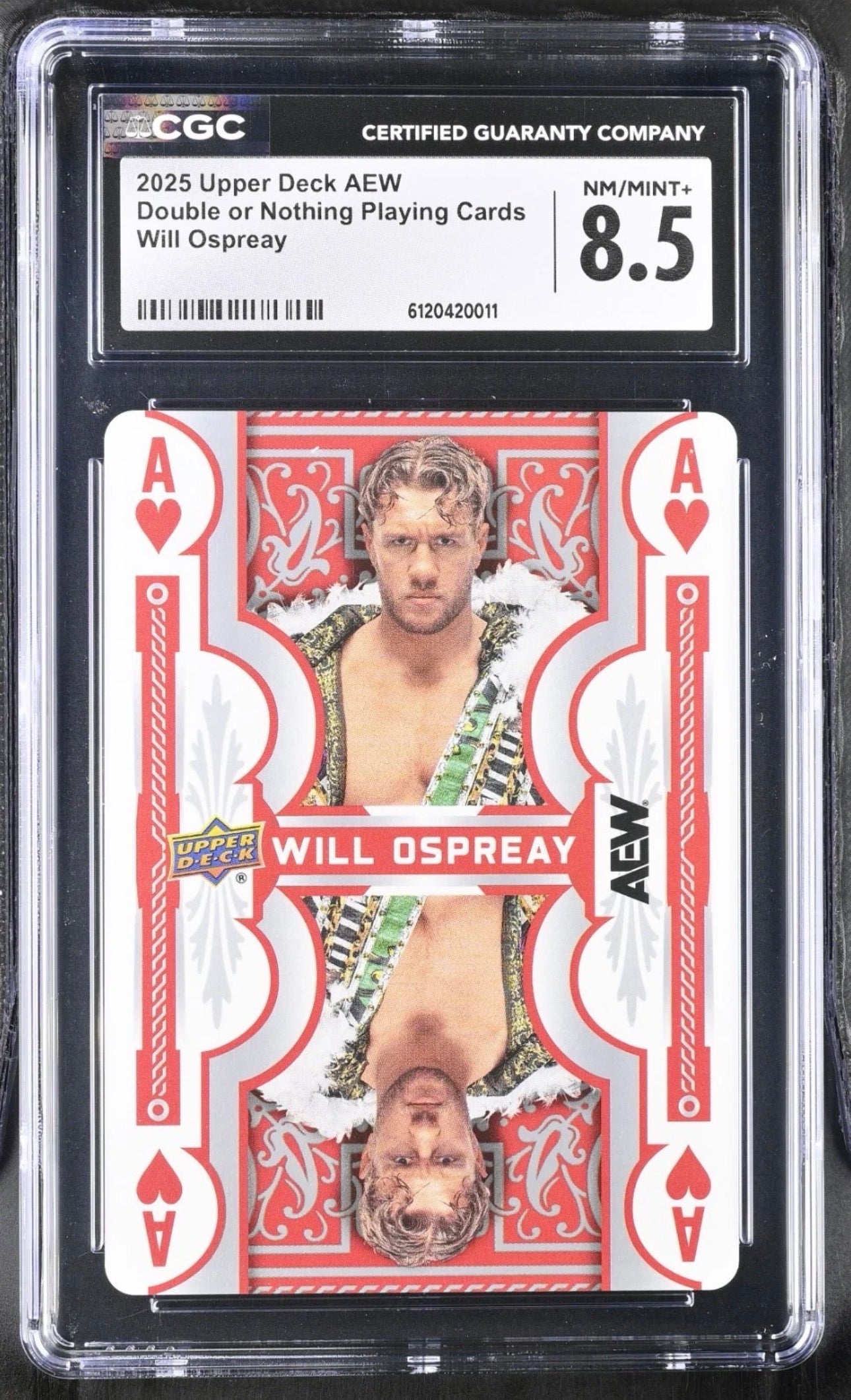 2025 Upper Deck AEW Double or Nothing Playing Cards Will Ospreay CGC 8.5 NM/MINT+