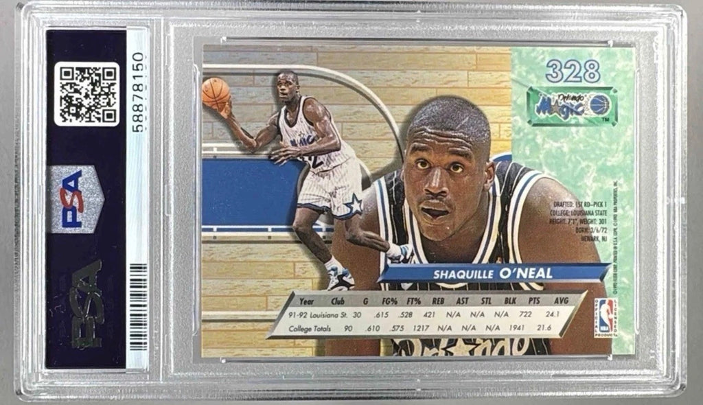 1992 Fleer Ultra Shaquille O'Neal #328 Rookie PSA 8 NM-MT