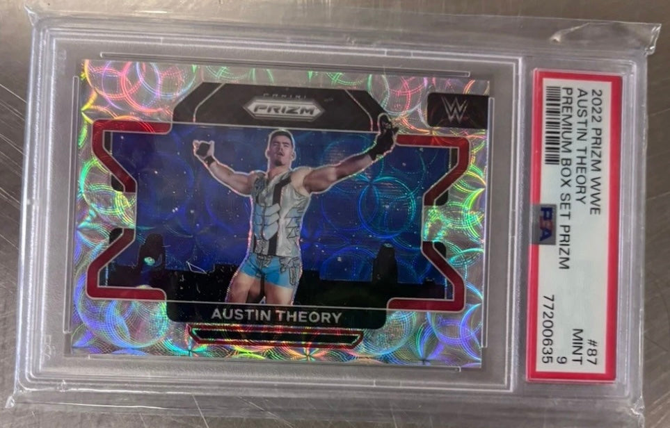 2022 Prizm WWE Austin Theory #87 Premium Box Set Prizm PSA 9 Mint